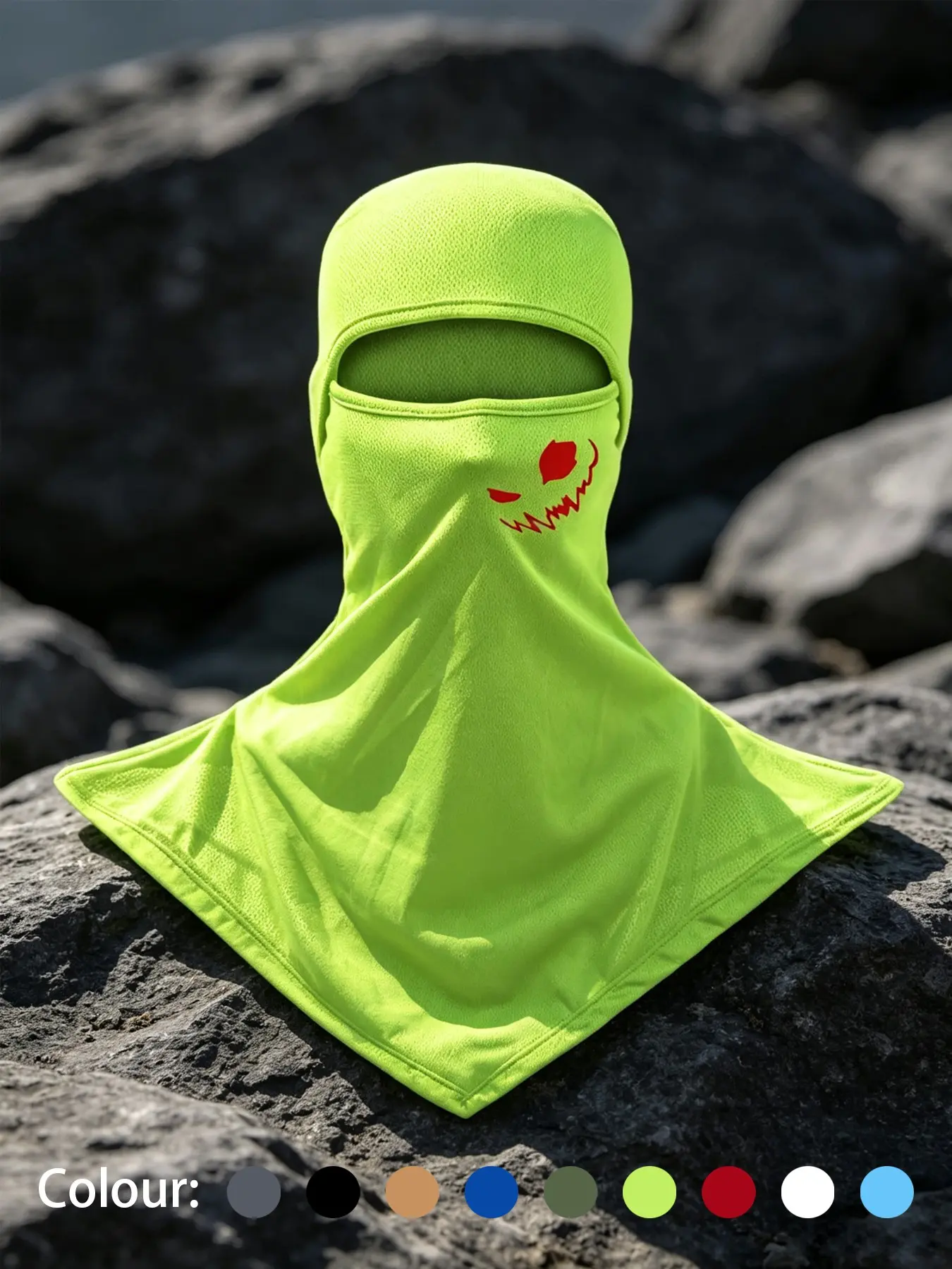 Balaclava Full Face Mask with Smiling Face Print for Outdoor Activities ...