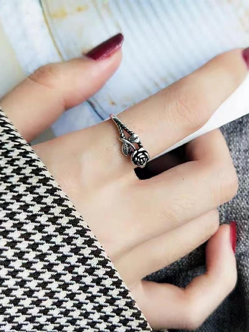 2024 Summer Women's Vintage Rose Design Promise Ring, Trendy All-match Ring for Daily Decoration, Fashion Exquisite Jewelry for Women As Birthday Gift, Valentine's Day, Gift, Statement Rings