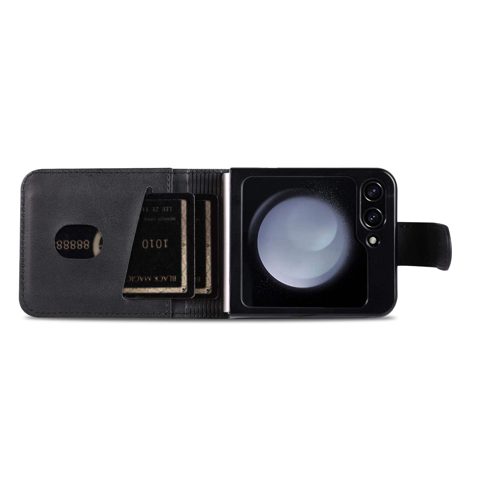 New PU Leather Wallet Case for Samsung Galaxy Z Flip7/flip6/flip5, Shockproof Cover with Card Holder Design, Stylish Phone Accessory