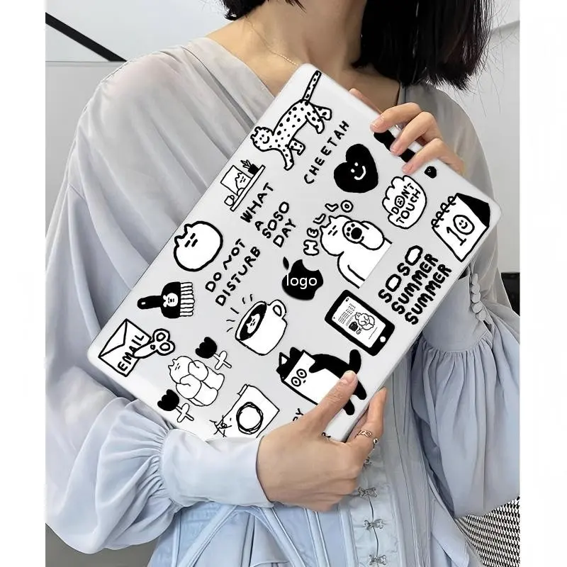 Compatible Macbook Creative Print Transparent Laptop Case, Semi-Rigid Shell for Neo Air Pro 13-15 Inch, M5m4m3m2m5 Series