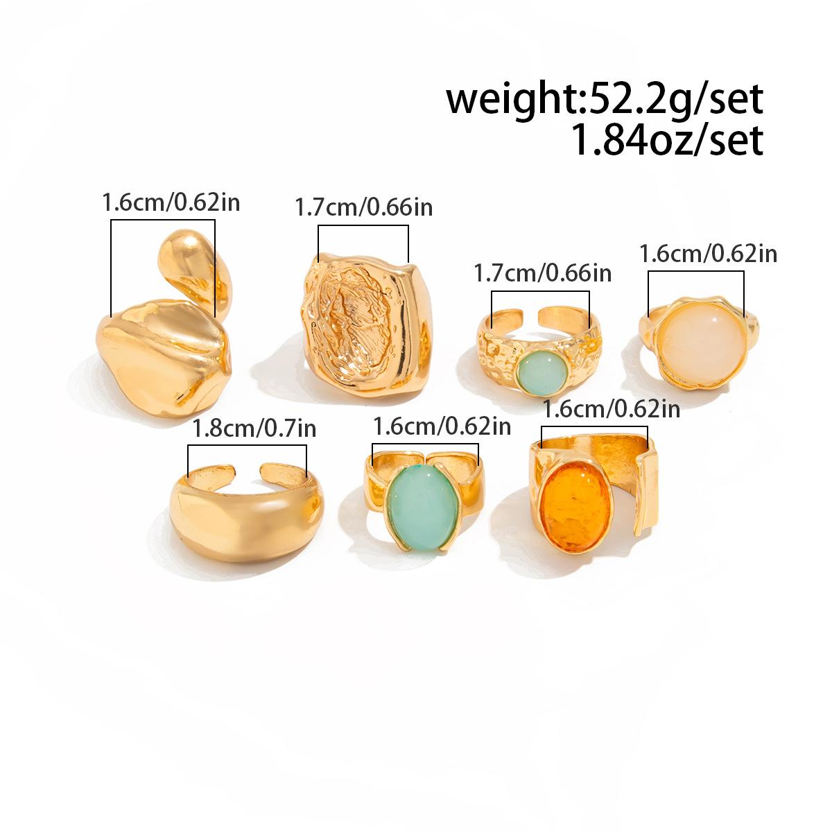 Trendy Irregular Inlaid Acrylic Ring Light Luxury Alloy Finger Band Minimalist Y2K Aesthetic Stylish Geometric Dainty Stackable Fashion Jewelry Unique Casual Accessories for Women Daily Party Dating Street Vacation Outfit Wear