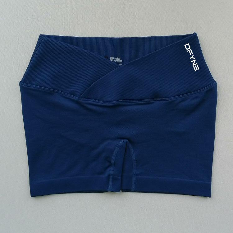 DFYNE Women's Three-Point Fitness Shorts, Peach-Shaped Hip-Lifting Yoga Pants, Seamless Breathable High-Waisted Style, Visually Lengthens Leg Proportions