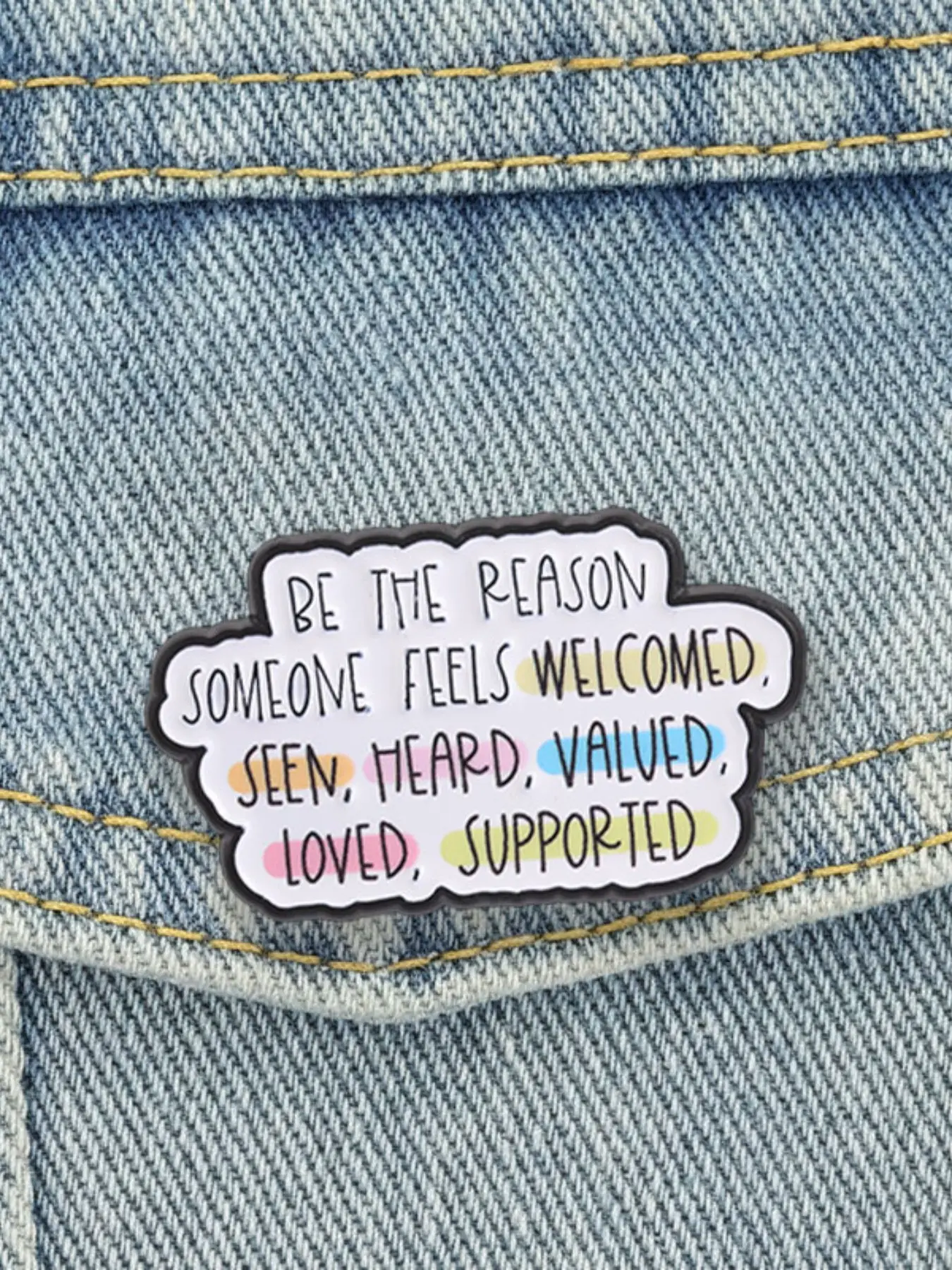 Gentle Positive Energy Cloud Enamel Pin, Mental Health Kindness Quote Brooch, Backpack Decoration Gift, Inspirational Accessory