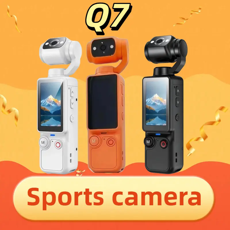 Q7 Handheld Vlogging Action Camera, 180-Degree Flip Lens, 4K Video Recording, Intelligent Auto Focus, Seamless Tracking for Travel, Outdoor Sports