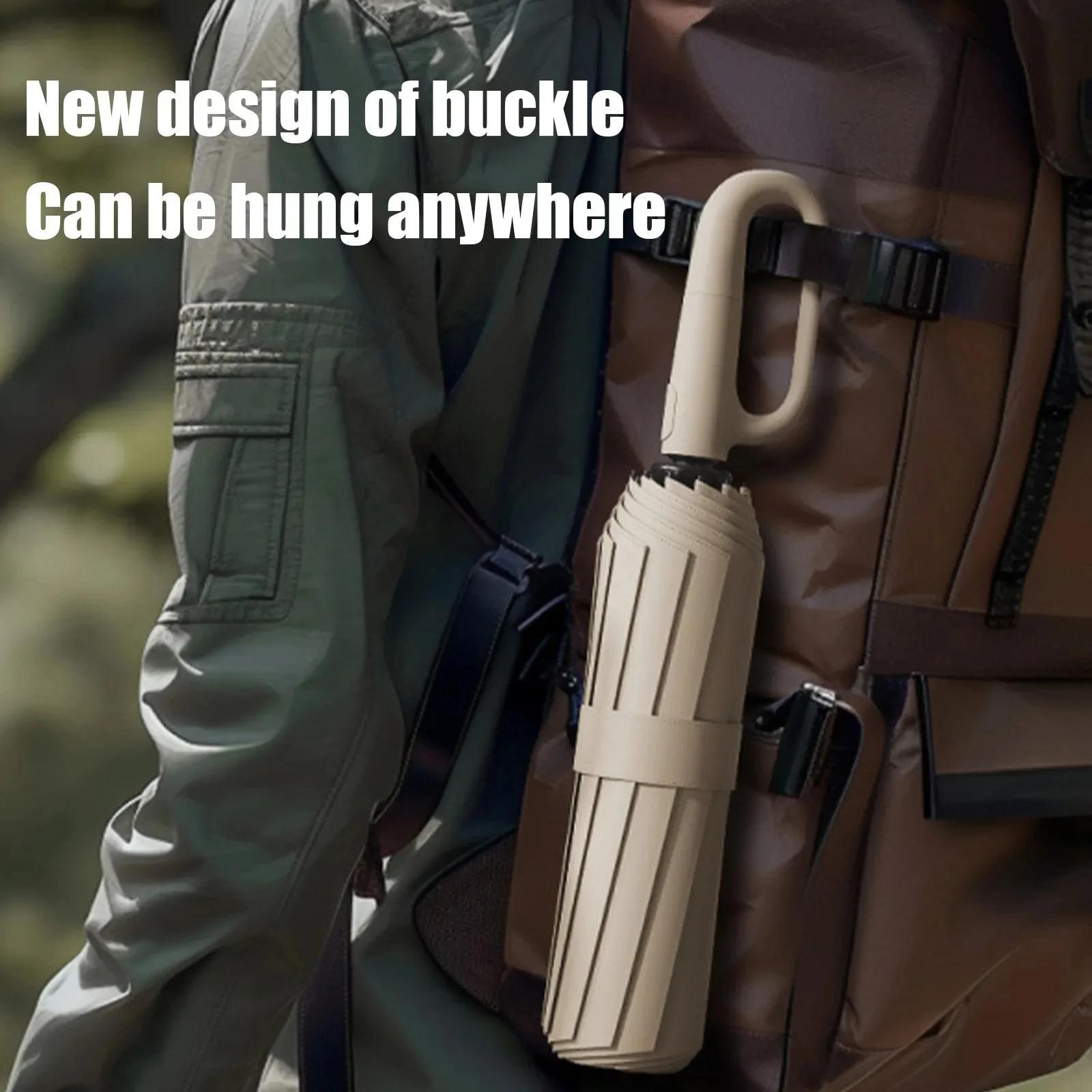 Automatic Umbrella, Sturdy and Windproof, Inverted Automatic Open/Close, Travel-Friendly, Compact Fold, with Loop Handle, Suitable for Both Men and Women.