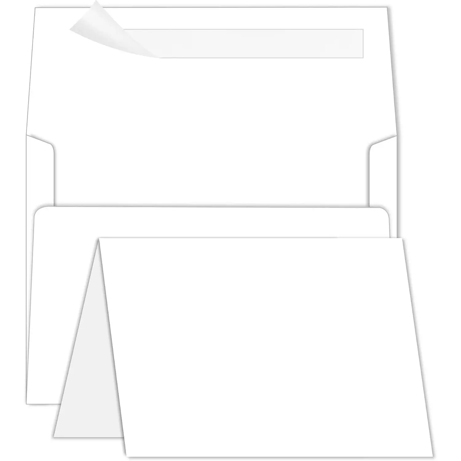 Blank Note Cards and Envelopes 5 x 7 Folded Cardstock and A7 Envelopes Self Seal 100 Pack for Invitations, Wedding, DIY Greeting Cards, Birthday