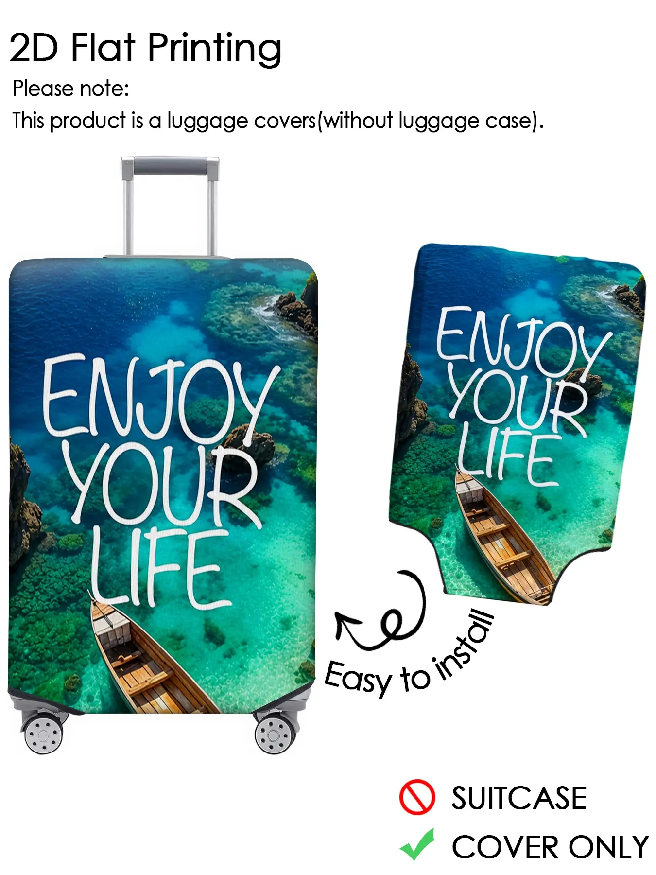 Bihai Xiaozhou English Scenery Luggage Cover Luggage Dust Cover Elastic fabric, dustproof, scratch resistant, suitable for 18-32 inch luggage, essential travel accessories