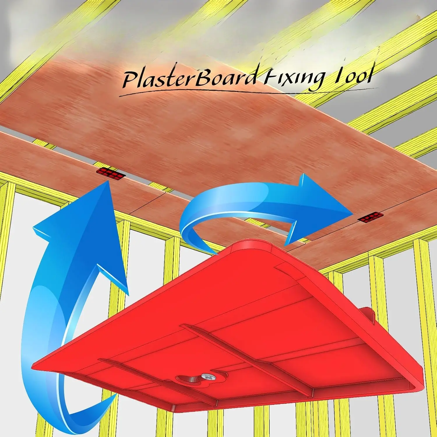 Drywall Fitting Tool, Supports The Board in Place While Installing