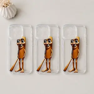 Luxury Fashion Cute Fun Cartoon Tung Tung Sahur Protective Phone Case, Transparent Tpu Soft Back Cover for Smartphone iPhone 16e 16 15 14 13 12 11 Pro Max Max Plus Accessories Shockproof Phone Cover