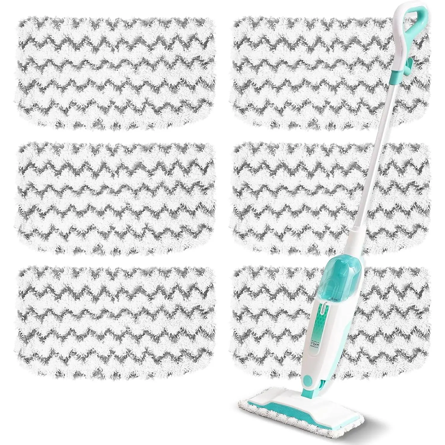 6 Pack Steam Mop  Pads Compatible with  Steam Mops S1000/S1000A/S1000C/S1000WM/S1001C, Floor Steamer Pads Washable,  Microfiber Cleaner Pads