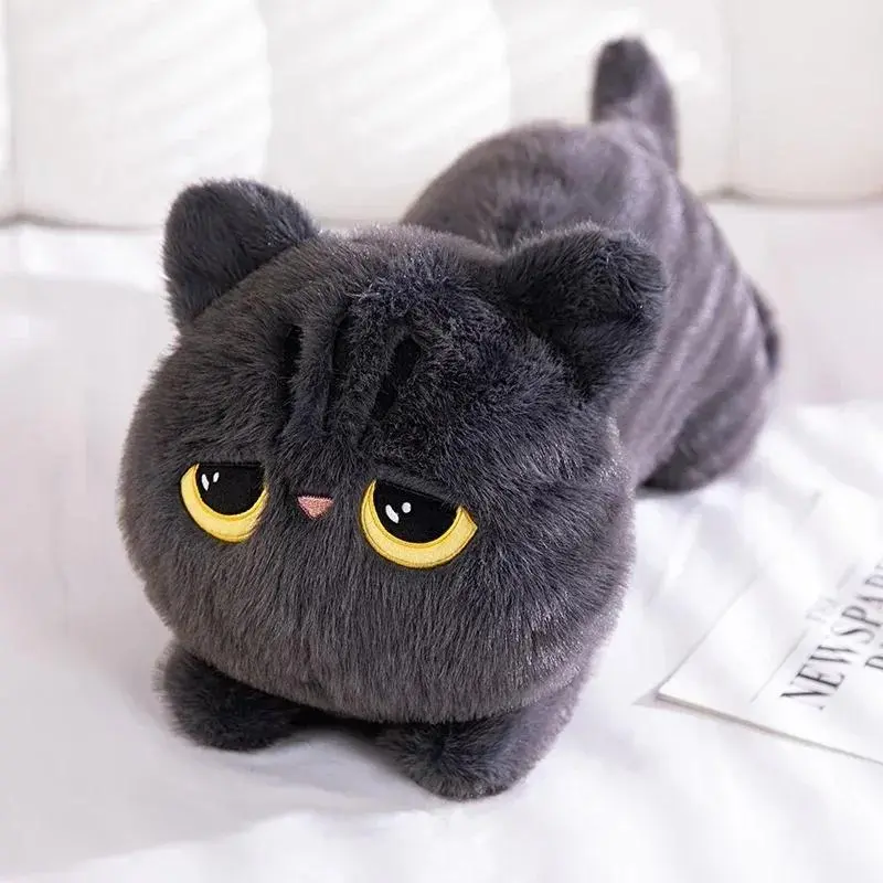45CM Cute Black Cat Plush Toy Soft Stuffed Animal Doll Big Cuddly Pillow Cushion Gift npd plushie dreadful batman fugglers puppet jeffy bear ml s mation aot stitch plushies sprunki bics quadro therian fnaf
