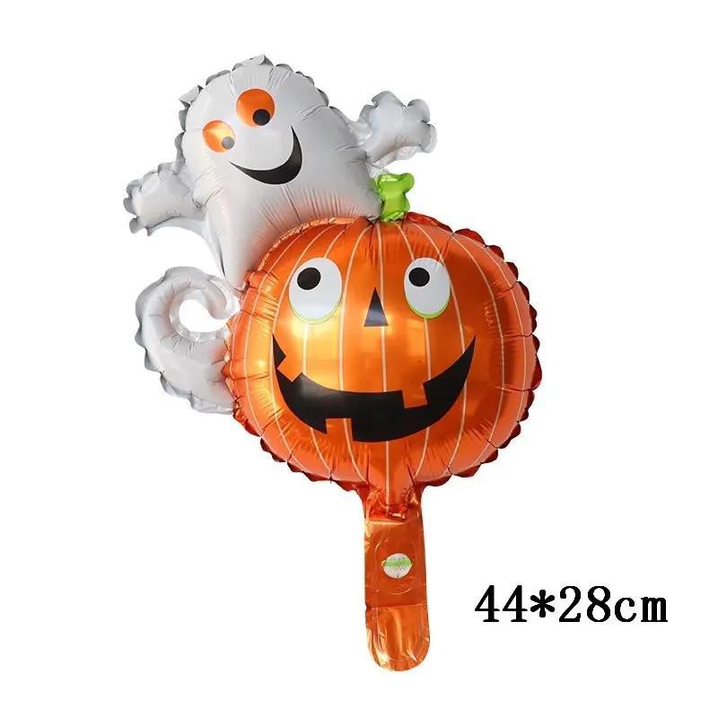 25Pcs Mini Halloween Pumpkin Ghost Foil Balloons Bat Skull Pumpkin Air Globos Kids Toys Horror Halloween Night Party Decorations