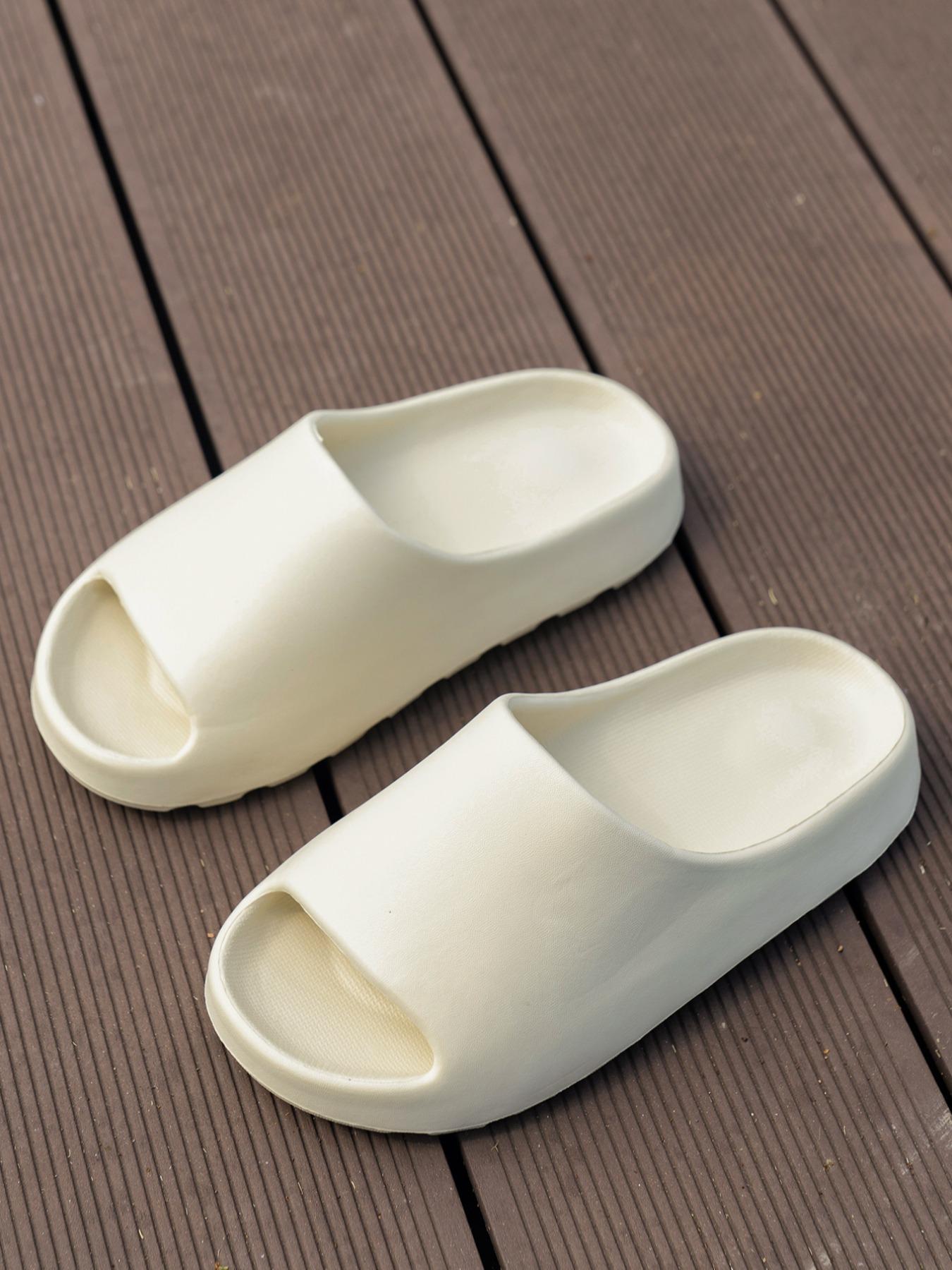 Men's Casual Plain Color Slides, Soft Comfortable Home Slippers, Non-slip Slippers for Indoor & Outdoor Wear, Flipflop, Lightweight Slipper, Footwear, Shoe