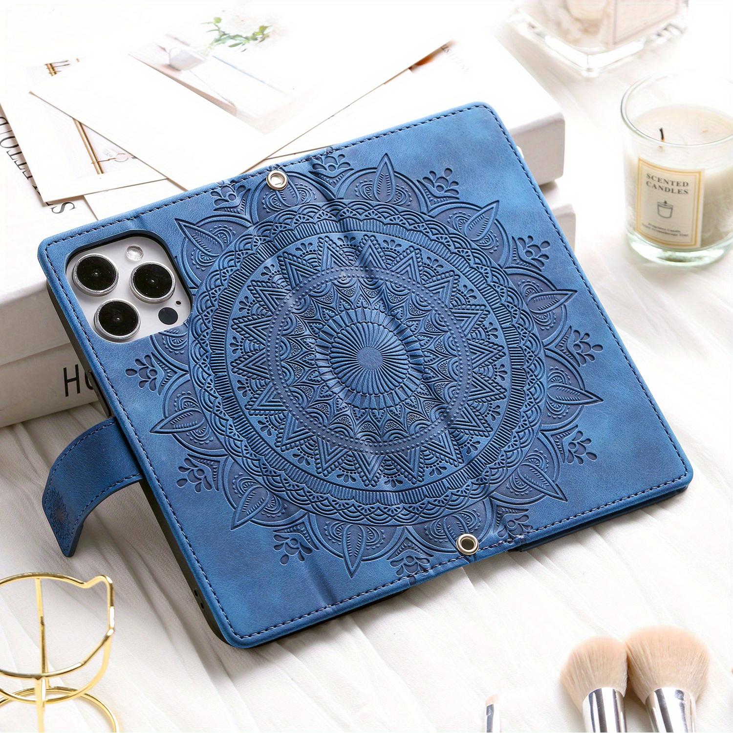 Pu Synthetic Leather Case for Various Iphone Models, Including 17, Air, 16e, 16, 15, 14, 13, 12 Mini, 11 Pro, X, Xs Max, Xr, 8, 7 Plus, Se, 5g From 2023 and 2020, Embossed Flower Design, Wallet with Card Holder
