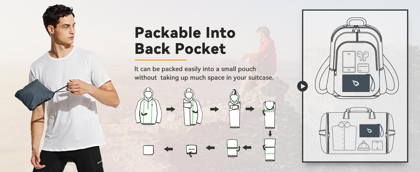 Baleaf Mens Waterproof Rain Jacket Lightweight Packable Windbreaker Hooded Reflective Coat Running Cycling Hiking Gear Baleaf Mens Waterproof Rain Jacket Lightweight Packable Windbreaker Hooded Reflective Coat Running Cycling Hiking Gear