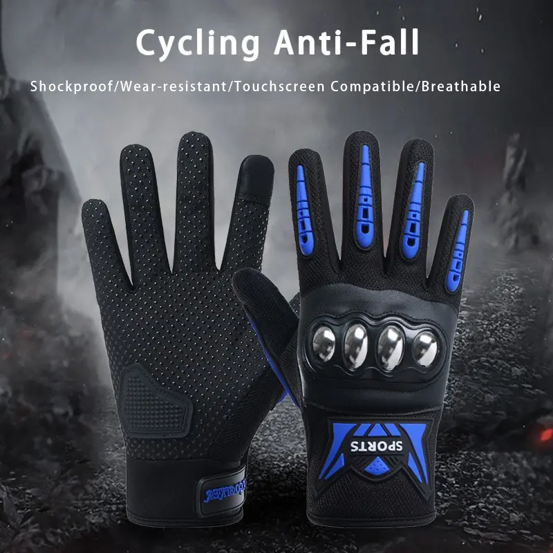 Motorcycle Anti-Drop Impact-Resistant Dirt Bike Gloves, ATV Gloves for Men and Women, Touchscreen Compatible, All Seasons, Off-Road Biker Gear