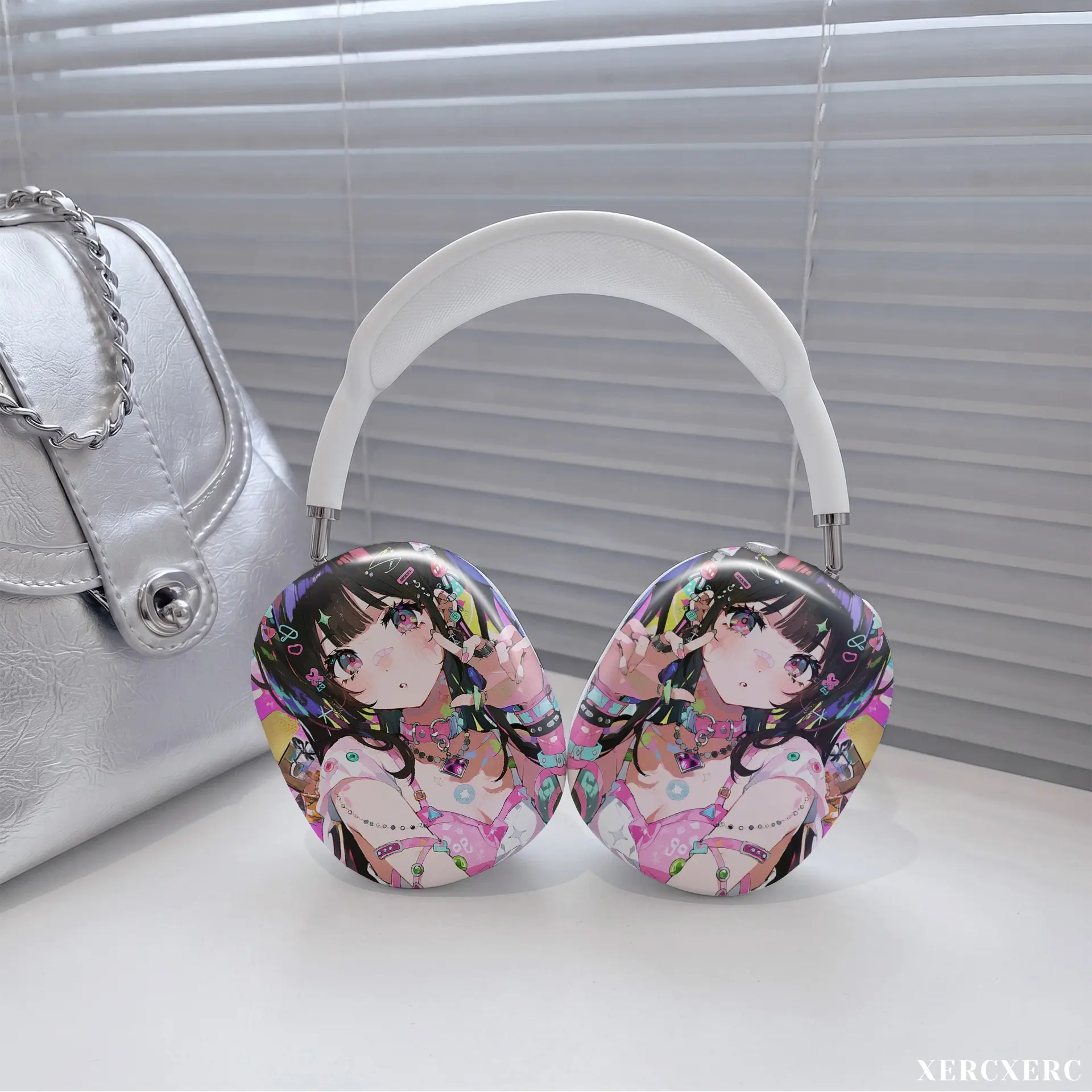 Durable Shell Protective Case for AirPods Max & 2nd Gen Headset - Anime Art Colorful Graffiti Design, HD Film Print with Glossy Coating, Audio Accessory for Ear Cup Scratch & Dust Protection