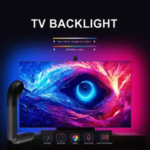 Three-head color-capturing camera, with LED backlight synchronized with the screen, suitable for televisions and computer monitors ranging from 32 to 100 inches. The intelligent application can control the TV lights.