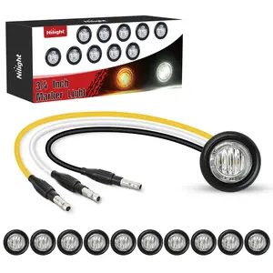 Nilight 3/4Inch Dual Color Marker Light 10PCS Amber to White Turn Signal Auxiliary Side Marker Clearance Indicator Bullet Lights 3 Plug IP68 Waterproof for Trailer Truck Pickup Camper RV ATV UTV Van Bus