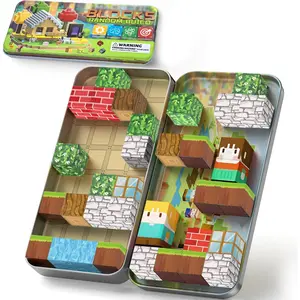34-Piece Magnetic Building Block Set, Mini Magnetic Blocks, Forest Scene, Sensory Enrichment, Play Enjoyment, Aesthetic Skills Improvement