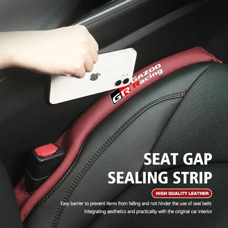 2Pcs Car Seat Gap Filler Leak Proof Sealing Strip For GR Sport Gazoo Racing Yaris 86 Corolla Hilux Supra C-HR