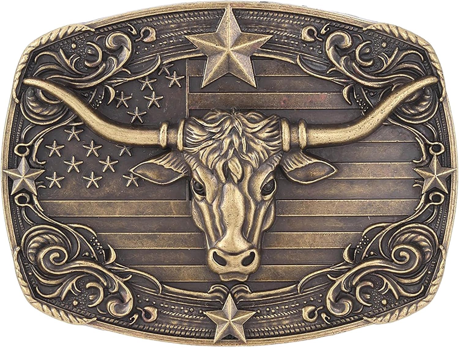 Western Cowboy Belt Leather Bull Head Buckle Adjustable Vintage Rodeo Style Western Cowboy-Belts for Men Women Big-Buckle Longhorn-Bull  main image 4