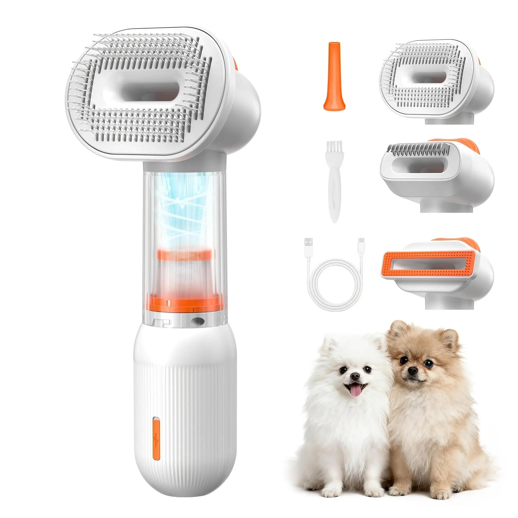 4-In-1 Self-Cleaning Pet Hair Brush, Anti-Static Grooming Tool, Deshedding Tool, Massage & Comb Function, Dog Cat Hair Remover, Multi-Purpose Brush