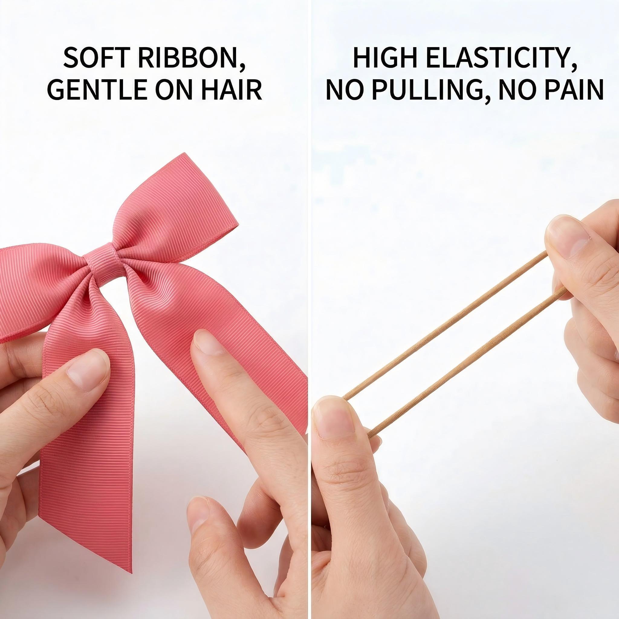 25pcs Ribbon Bows Hair Ties Toddler Bows Rubber Bands Pigtail Ponytail Bows Hair Accessories for Toddler Girl