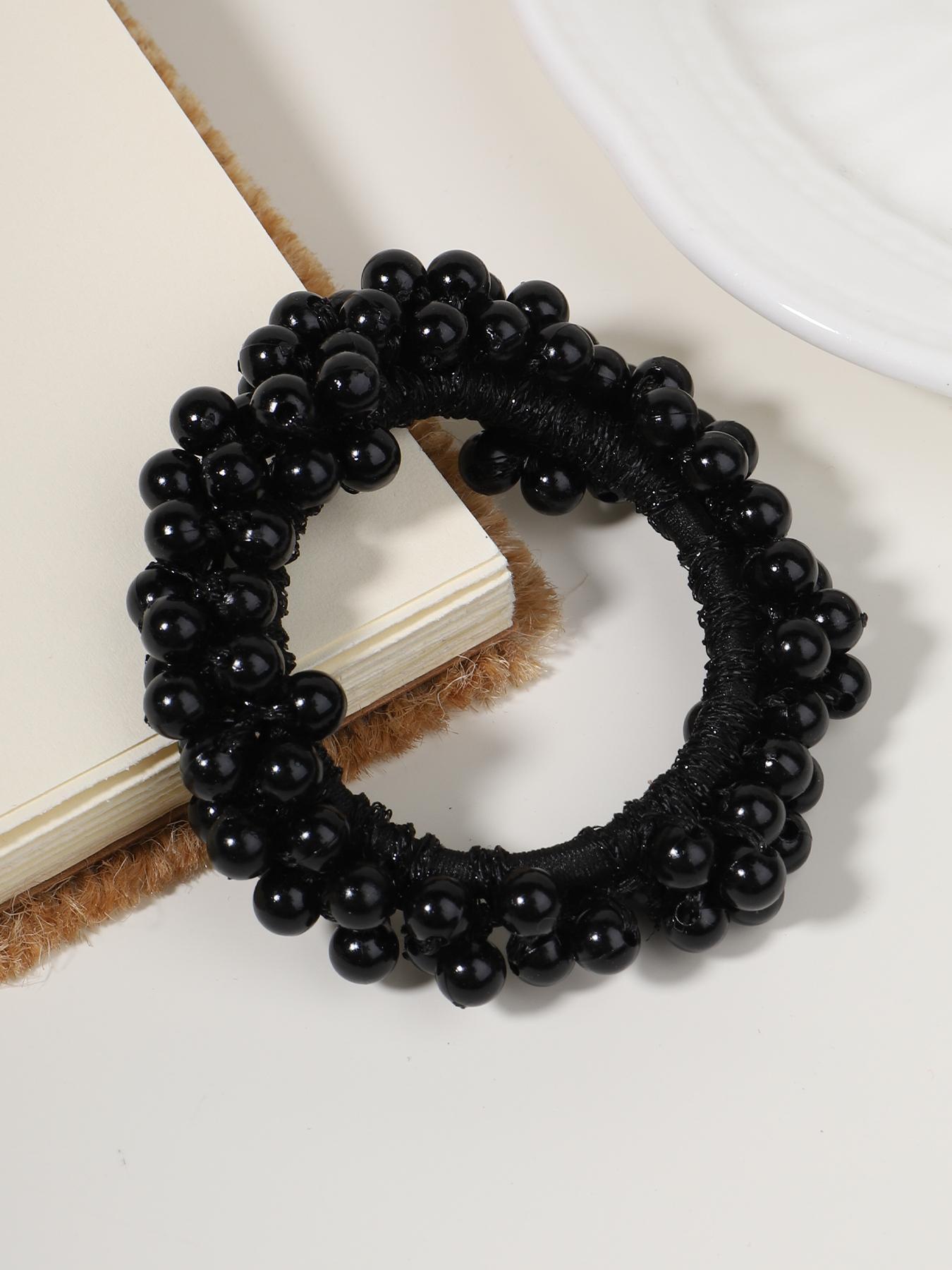 Faux Pearl Decorated Hair Tie, Casual Simple Hair Accessories for Women & Girls, Minimalist Headwear Suitable for Thick Hair