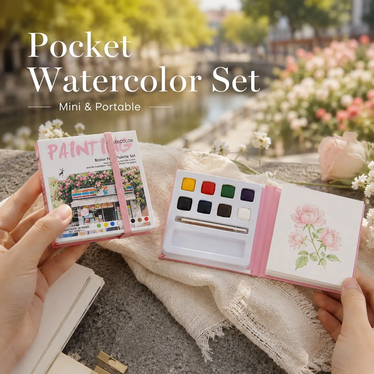 1 pc Adult Watercolor Sketchbook, Pocket-Sized Creative Coloring & Doodling, Stress Relief Art Journal, Perfect Gift for Holidays
