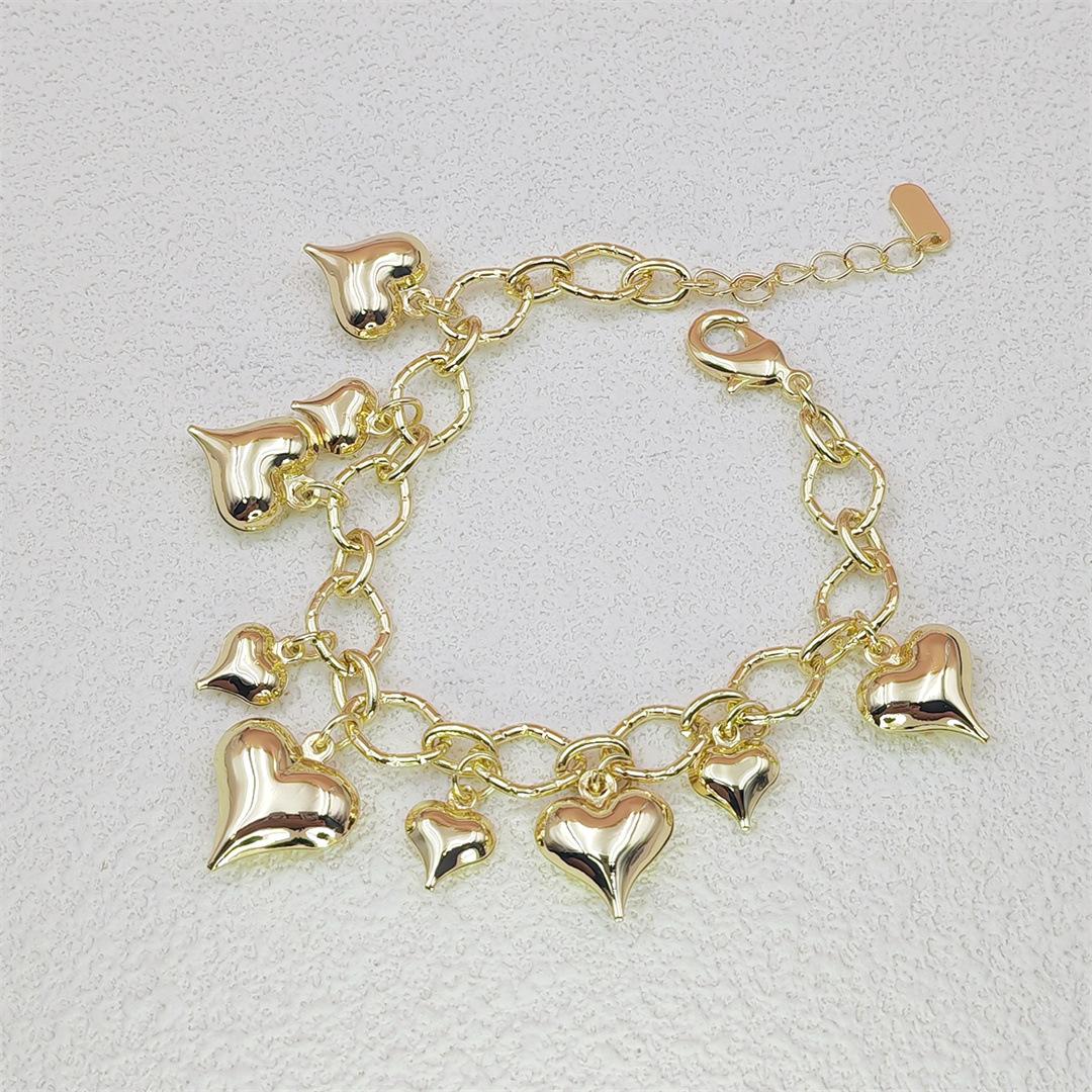 14K Gold Plated Brass Star & Heart Beaded Bracelet for Women, Vintage Boho Aesthetic Design, Multi-Wear Chain Bracelet & Choker, Anti-Tarnish & Dainty for Daily Wear & Casual Outfits