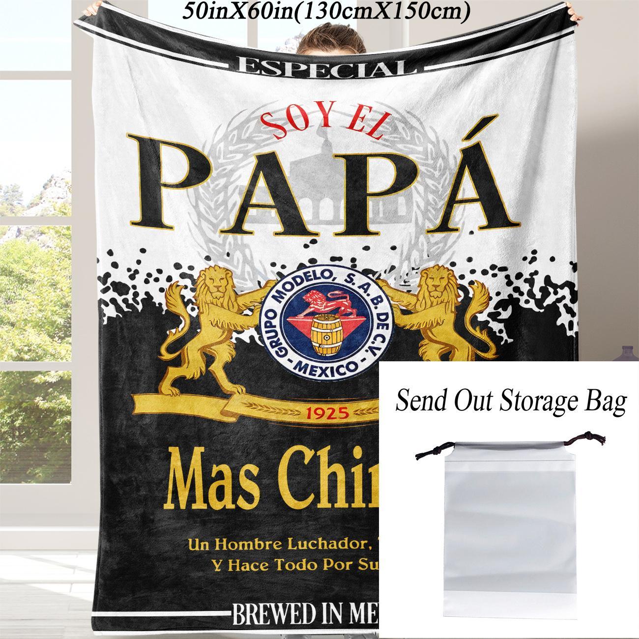 Papa Letter Print Soft Blanket, 1 Count Casual Soft Throw Blanket, Air-conditioned Room Blanket, Warm Nap Blanket for Home Office Travel Camping