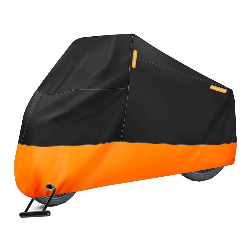 Motorcycle Cover Protector with Anti-Scratch Design, Ventilated Reflective Stripes, Suitable for Most Motorcycles and Scooters, Outdoor Use