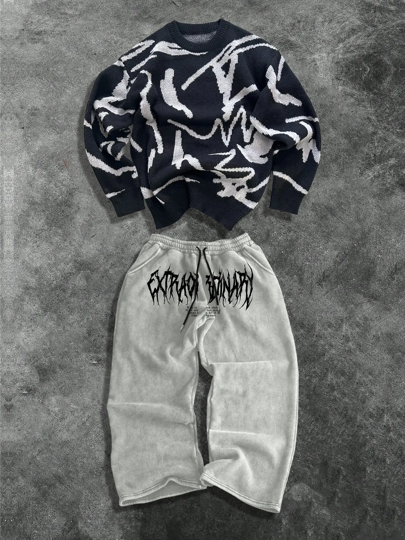 Men's Streetwear Casual Suit, Long Sleeve Graphic Pullover & Pants Set, Unisex Two-Piece, Retro Campus Style, Flower Print
