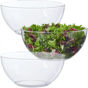 US Acrylic Vista Clear Plastic Salad and Serving 10-inch Bowls | set of 3 | Reusable, BPA-free, Made in the USA | 135 oz. capacity