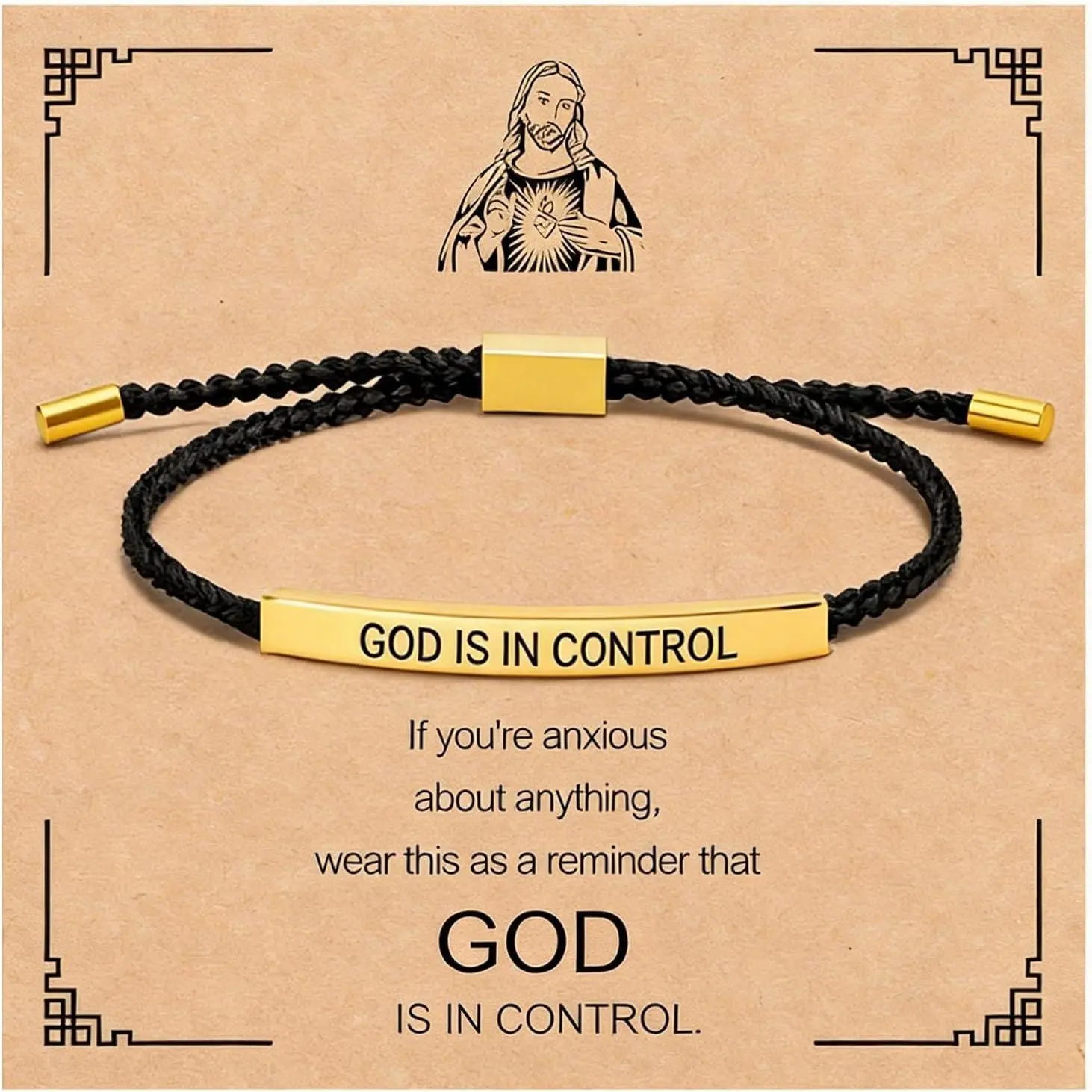 God Is In Control Bracelet  Bracelets Christian Faith  Inspirational Religious  for Women Men Encouragement Scripture Bracelets