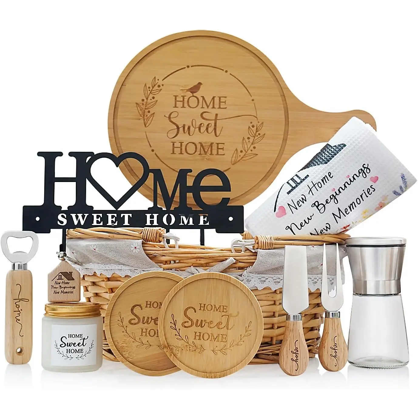 House Warming Gifts   - Housewarming Basket First House  |  House  for Couple Women Men  Apartment, House  Basket for Homeowner, Closing Gifts for House Buyers