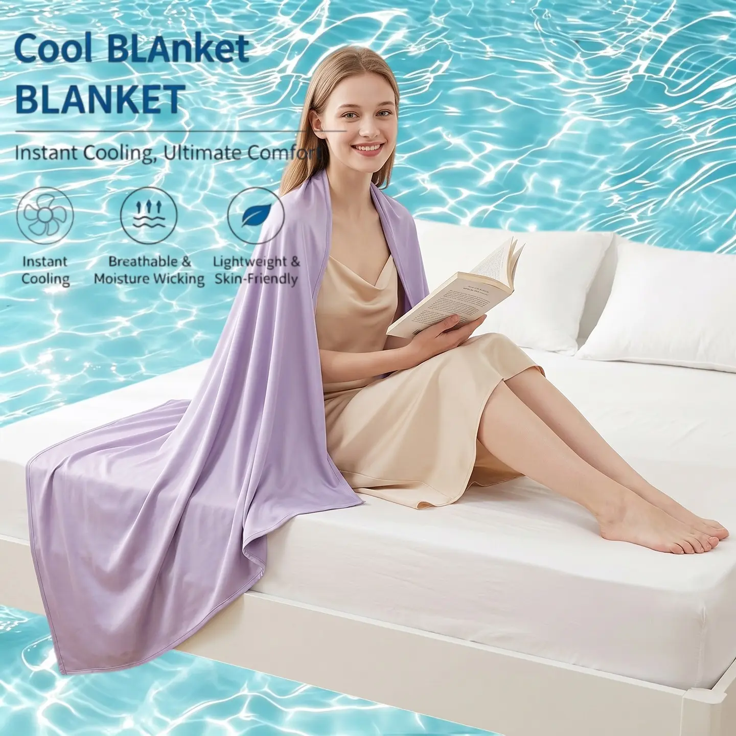 Cooling Blanket, Thin Breathable Instant Cooling Bedspread, Suitable for Bed & Sofa, Lightweight Breathable Soft And Comfortable, Summer Cool Feeling, Suitable for Hot Sleepers, Multi-Purpose, Large Size Optional, Bedroom Office Outdoor Car, 1pc
