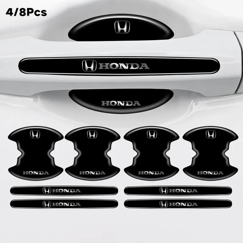 Car Door Handle Bowl Protective Stickers, Car Decals, Anti-Collision Decal, Compatible with Honda Civic, Crv, Hrv, Brv, Accord, Jazz, Insight