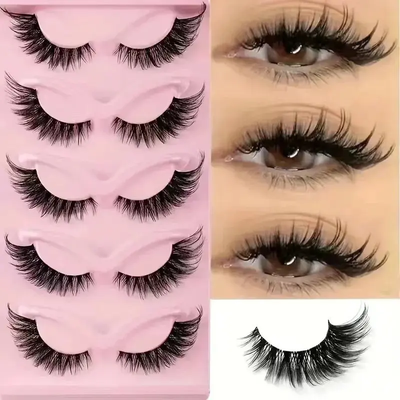 Viral New Self-Adhesive Eyelashes, Synthetic Lashes, Fluffy False Eyelashes, European Style Cat Eye Design, Thick Curly Big Curl Fluffy Voluminous Lashes, Volumized Fake Eyelashes