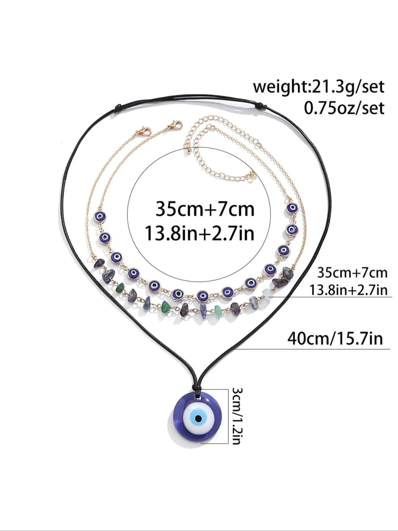 Vintage Evil Eye Design Pendant Necklace, Elegant Beaded Necklace, Boho Style Mexican Necklaces, Jewelry for Women for Gift, Fashion Matching Accessory