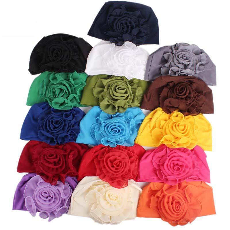 Double Layer Big Flower Turban Hat, Ethnic African Hair Bonnet