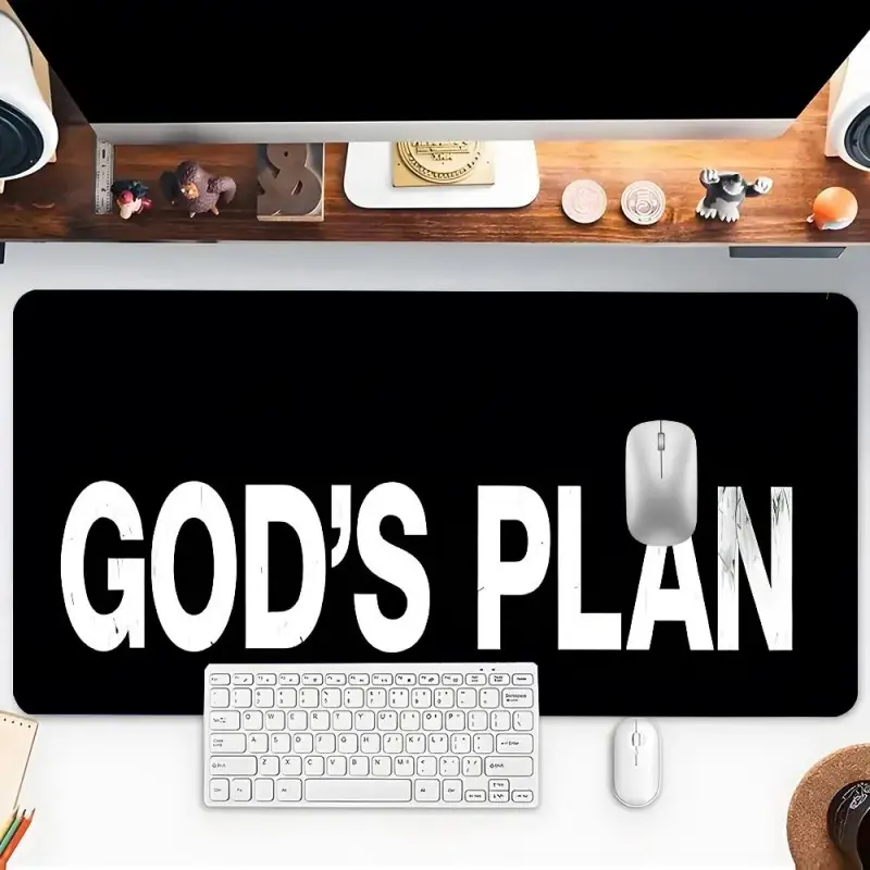God's Plan Pattern Mouse Pad, Rectangle Gaming Mouse Pad, Office Desk Keyboard Mat for Home Office Desk, Office Desk Accessories Extended Large Gaming Desk Mouse Pad