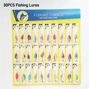 30Pcs Metal-Copper Trout Spoon Fishing Lures (5.5cm, 2.3-3.2g) - Colorful Paint, Life-Like Swim, Spinner Baits for Char & Perch, Bass Tackle (Bulk No Packaging)