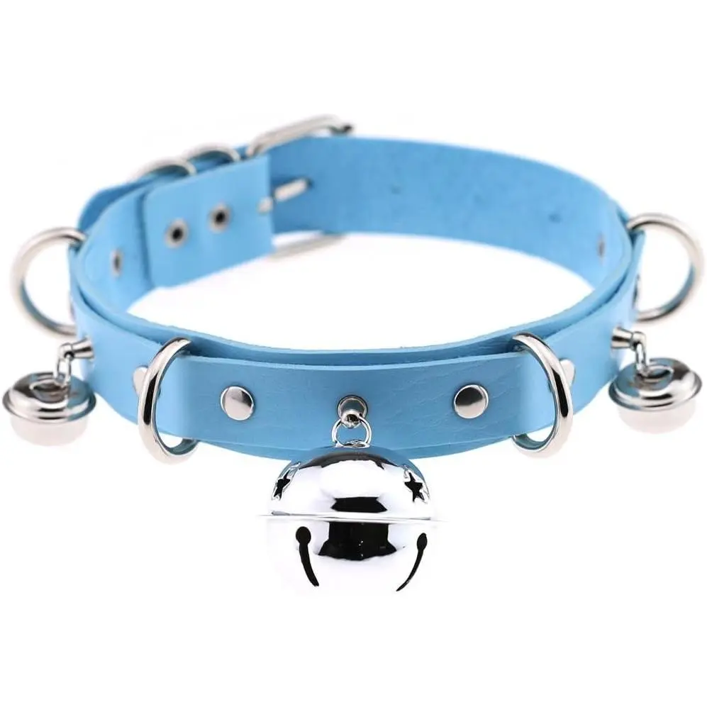 Punk Gothic Choker Necklace in PU Leather with Large Rivets, Lightweight and Adjustable Length Design for Women and Men, Unisex
