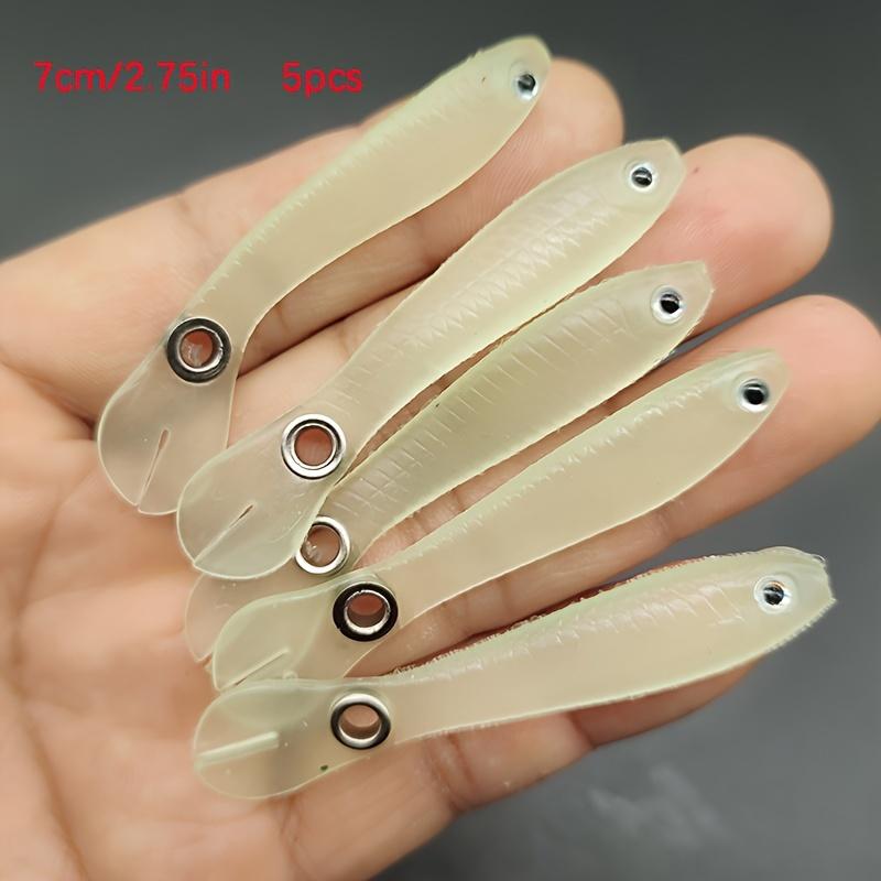 7cm/10cm 5pcs Mud Loach Bionic False Bait Roadside Throwing Tail Fish Soft Bait Freshwater Pufferfish Bass Black Fish Catfish Soft Insect Soft Fish Bait