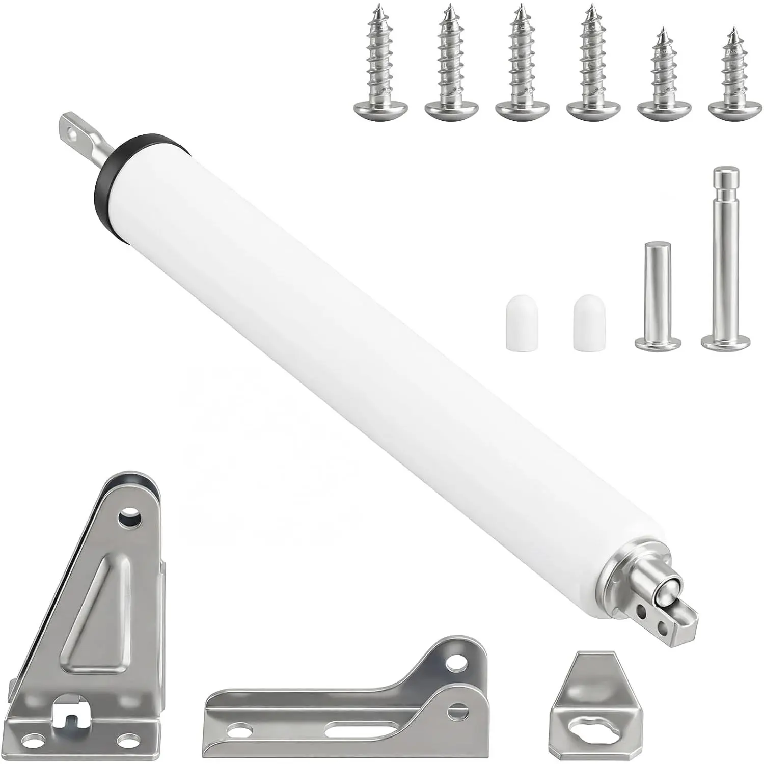 Pneumatic Screen and Storm Door Closer Kit, Heavy Screen Door Closers Closure forScreen Doors and Storm Doors Hardware , with Bracket & (White)