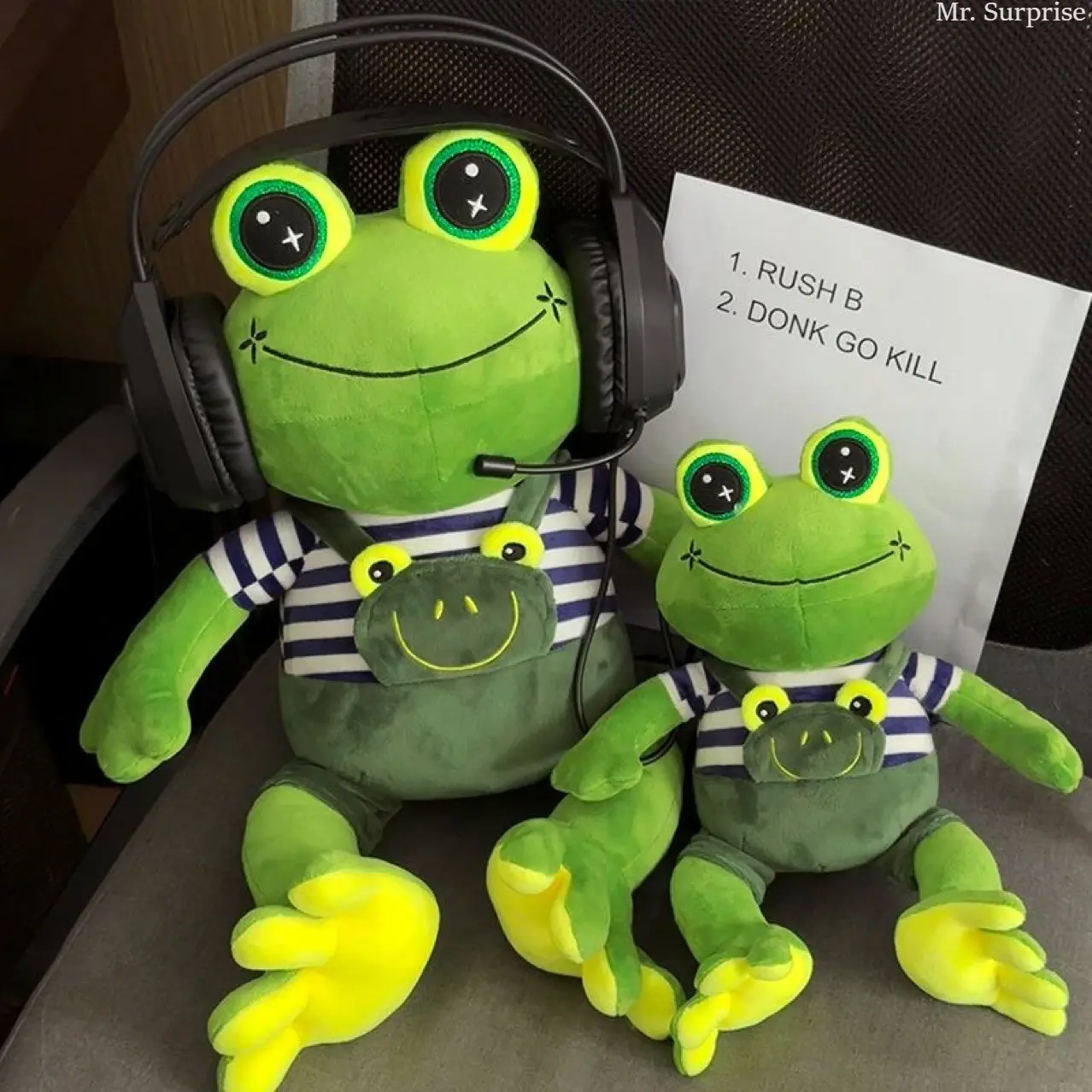 Unisex Multi-Size Frog Stuffed Animal Plush Doll, Fluffy Fabric Toy for Children’s Bedroom Decor, Ideal Holiday or Birthday Present