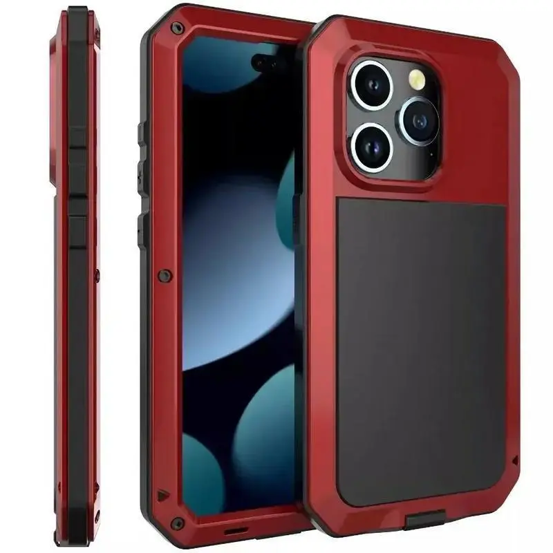 Heavy Tank Doom 9mm Hard Metal Waterproof iPhone Case with Gorilla Glass Screen Protector, Shockproof Armor Casing, Silicone-Lined Fingerprint Sensor & Ported Buttons for 17Air/17/16/15/14/13/12/11 Pro Max/XR/XS/8/7Plus (Mobile Phone Protection Accessory)
