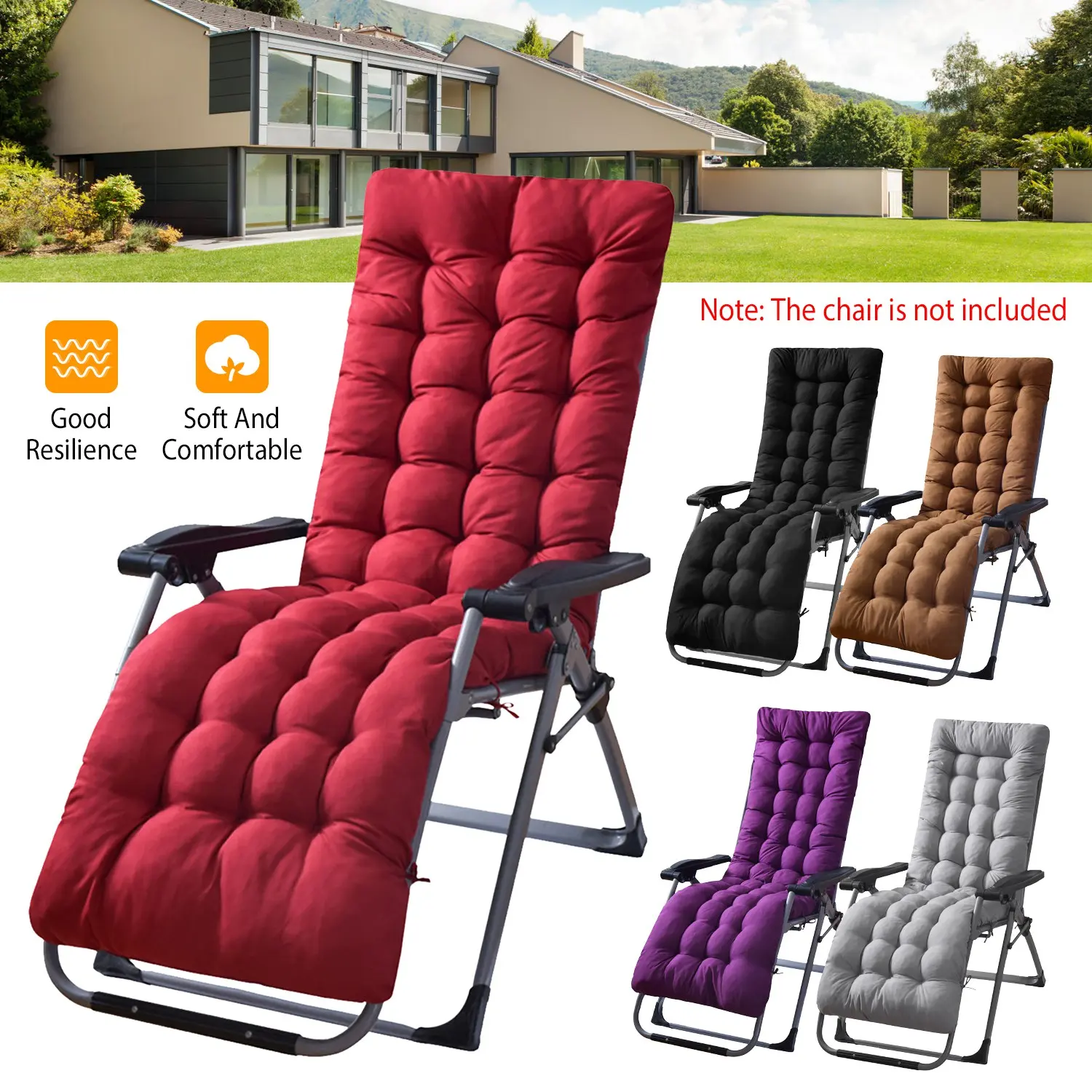67x22in OR 71x22in Size Options Chaise Lounger Cushion Recliner Rocking Chair Sofa Mat Deck Chair Cushion campingessentials